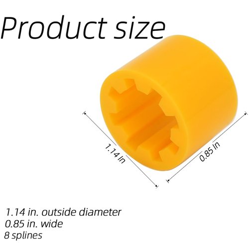 QuickMarine 359448 2 Pcs Boat Generator Pump Drive Sleeves for Kohler 4EF 4EFCD 5E 5ECD 6EF 6EFCD 7.3E 7.3ECD Models 8 Splines