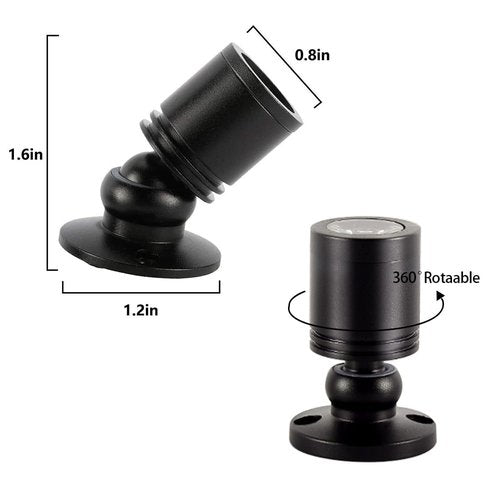 Dimmable 12V LED Mini Spotlights for Display - 1.5W Daylight 6500K, Small Spotlights for Displays with Dimmer, Black - Set of 2