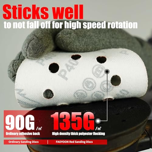 Sanding Disc 5 Inch 8 Hole, 100 Pcs Orbital Sanding Discs Hook and Loop, Sandpaper for polishing and Grinding, 320 400 600 800 1000 Grit Sand Paper for Random Orbital Sander