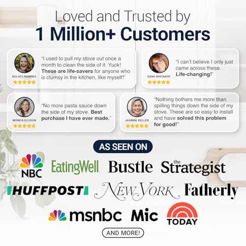 Linda¡¯s Essentials Silicone Stove Gap Covers (2 Pack), Heat Resistant Oven Gap Filler Seals Gaps Between Stovetop and Counter, Easy to Clean Stove Gap Guard (21 Inches, Black)