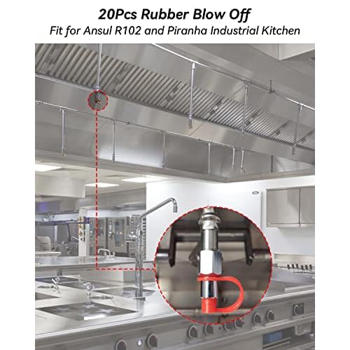 Rubber Blow Off Caps Fit for Ansul R102 Piranha Industrial Kitchen Fire Suppression Nozzles Suppression Vent A Hood Systems Grease Caps Kit, 20 Caps