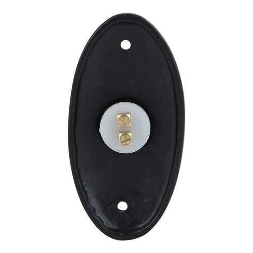 STALLION HARDWARE Iron Bell Push Button - Black Powder Coat Door Chime for Classic Entryways, Durable Hardwired Design, Perfect for Modern & Classic Homes