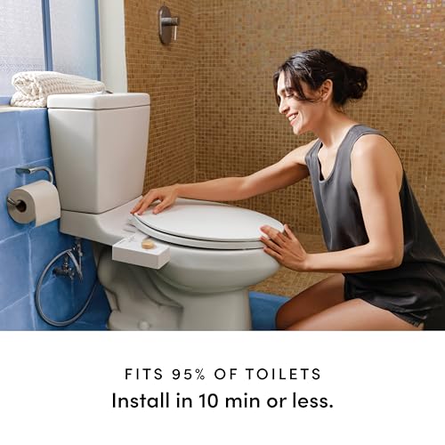 TUSHY Classic 3.0 Bidet Toilet Seat Attachment Brushed Nickel, Cool Water Variant