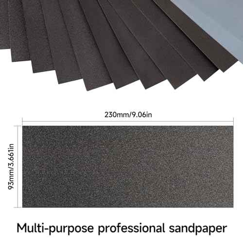 Sandpaper 600 Grit, Wet Dry Sanding Sheets9x3.6 inch for Wood Furniture Finishing, Metal Sanding and Automotive Polishing,21 -Sheet