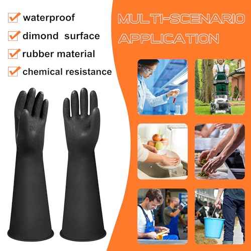 Upgraded Chemical Resistant Glove Safety Work Long Gauntlets£¬Reusable Heavy Duty Long Rubber Gloves 22" 18" 14"