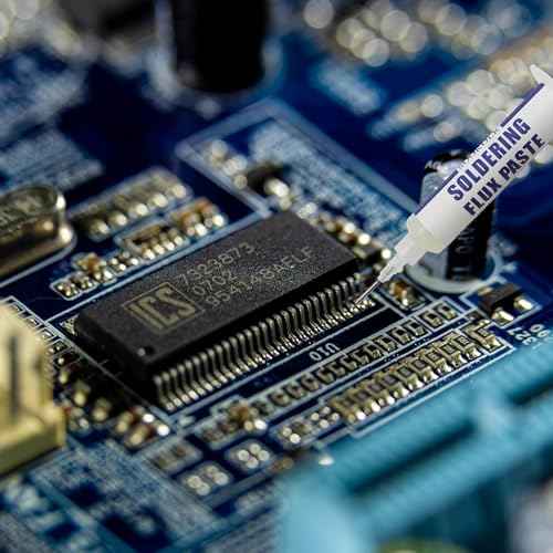 Desoldering Wick and Soldering Flux Paste, PCB Cleaning Brush Dual Head Anti-Static, No Clean Flux (10CC), Solder Wick 10Ft, Electronics Repair Solder Removal Kit