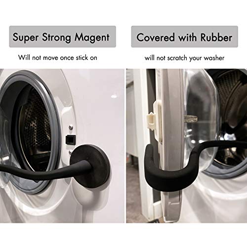 Spedtees Front Load Washer Door Prop - Magnetic Black Round, Keeps Door Open & Dry