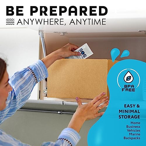 Emergency Drinking Water Pack - 62 Sachets, 4.22 oz Each, 5-Year Shelf Life, Portable Survival Water for Disaster Preparedness
