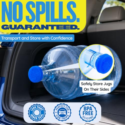 The Jug Plug V1 5 Gallon Water Jug Cap No Spill Reusable Silicone Lid