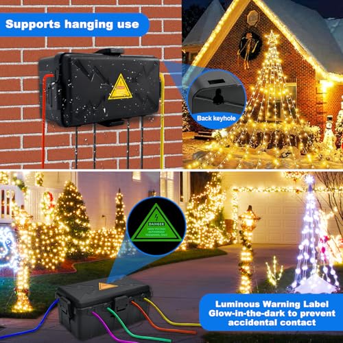 Hrensaw Medium Black Outdoor Waterproof Electrical Box 10.6x5.5x4.5 inch Weatherproof Connection Cover