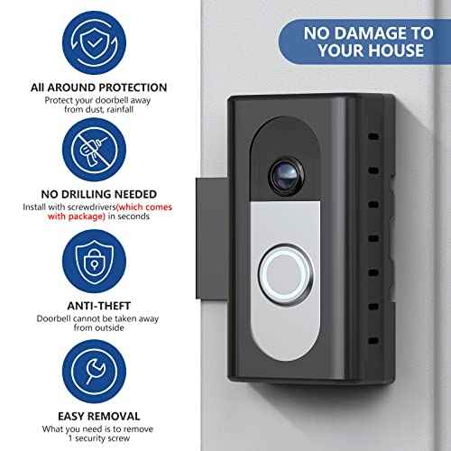 KIMILAR Anti-Theft Video Doorbell Mount Compatible with Ring/Blink Wireless Video Doorbell, Adjustable Mounting Bracket Accessories for Houses, Apartments, Businesses, Not for Security Door