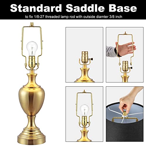 Qc Gold Adjustable Lamp Shade Holder 7-10 Inch Harp Frame with Finials