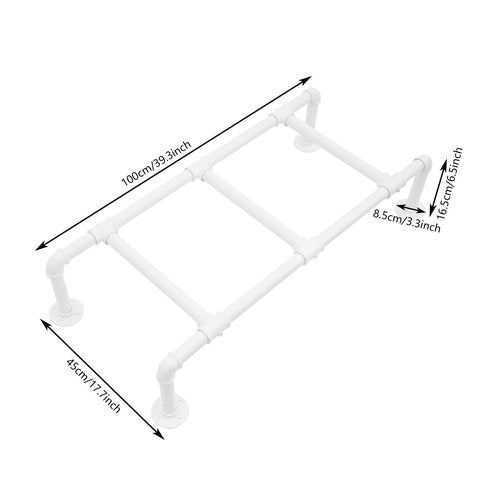 Wall/Floor-Mounted Bunk Bed Ladder, Basement Window Well Egress Ladder, Metal Step Ladder for RV Attic Library (White, 3 Steps)