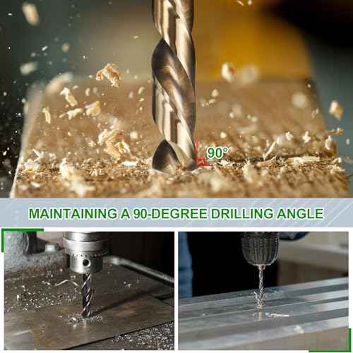 METALLIXITY Drill Bit (7/16") 2Pcs, 4241 High-Speed Steel Straight Shank Gold Finish 135¡Æ for Wood Plastic Iron Copper Aluminum Low Soft Metal