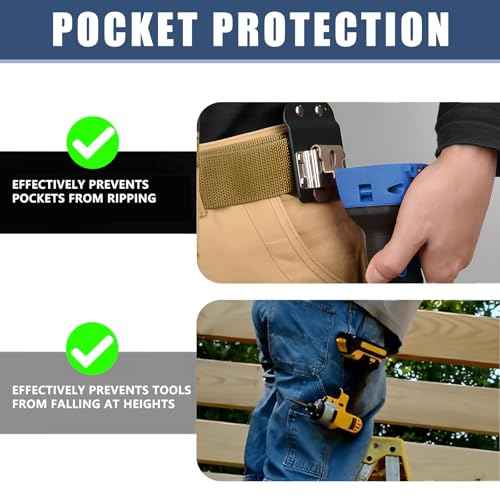 Drill Holder Belt Clip for Tool, Tape Measure Holder for Belt, Quick Grab or Hang Eletric Drill Clip on Belt, Fits Up to 2" Tool (Industrial Design)