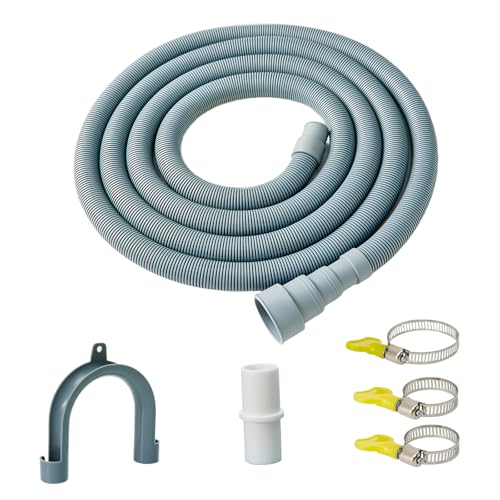 MAREKINEKO 6.5ft Universal Washing Machine & Dishwasher Drain Hose Extension with Clamps
