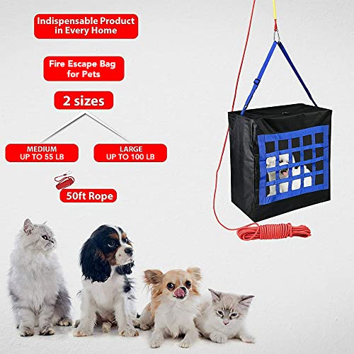 ISOP Fire Evacuation Device for Pets up to 55 lb, Medium 19"x18"x10" - Emergency Fire Safety Tool for Pets