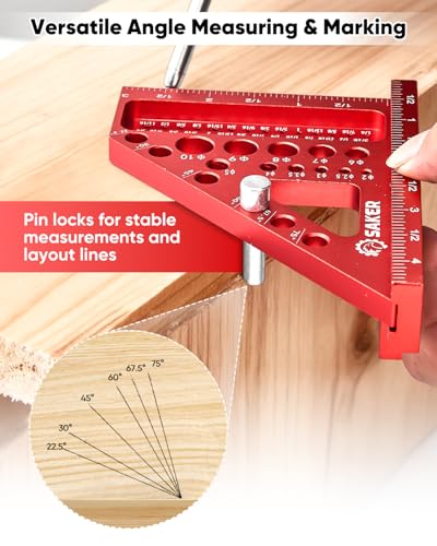 Saker 3D Multi-Angle Measuring Square Tool, Aluminum Alloy Carpenter