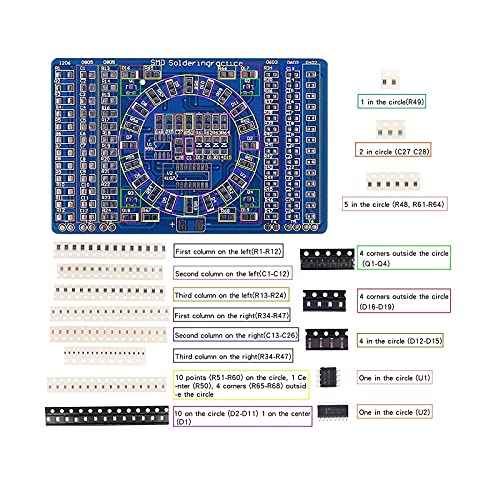Soldering Practice Kit,3 Kits SMD SMT Weldering Skills Training Board(Soldering-All)