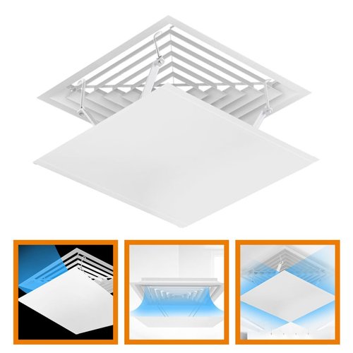VOSAREA Air Deflector Adjustable Reusable Heat and Air Deflector for Drop Ceiling Vents RV, Home HVAC, and Ceiling Registers White