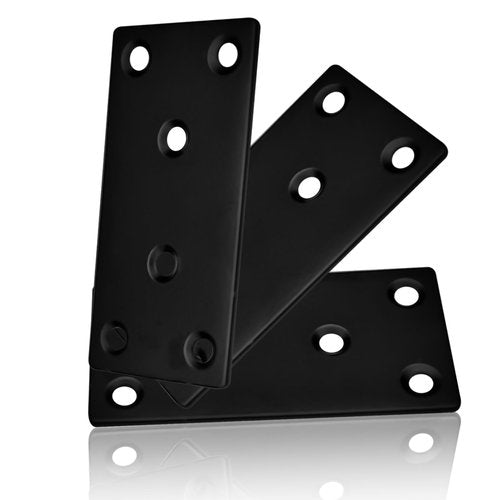 REDOVANT 20PCS Black Flat Mending Plates, 2Inch Stainless Steel Straight Mending Joining Plates, Heavy Duty Metal Brackets for Brace, Repair Fixing Bracket Plates for Wood Furniture Fence Bookcase
