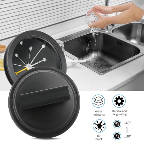 Black 3 Inch Garbage Disposal Splash Guard Cover for Sink - Dincerpen