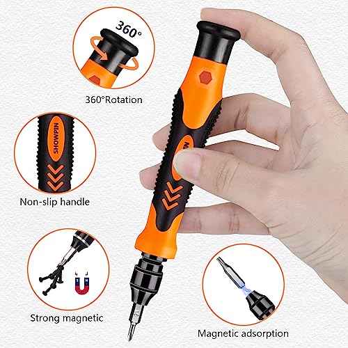 Mini Torx Precision Screwdriver Set?Torx Security Bits T3 T4 T5 T6 T7 T8 T9 T10 T15 T20, 42 PCS Small Electronics Tool Kit for Laptop, PC, Phone, Xbox, PS4, Ring Doorbell, Pocket Knife and Fasteners