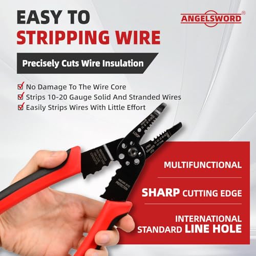 8-Inch Wire Stripper, Cutter, Crimper for Electrical Work - ANGELSWORD
