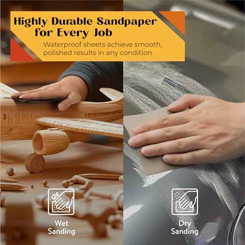Professional Sandpaper 45Pcs. Kit - 80-3000 Grit - Tear Resistant Sand Paper Sheets for Wood, Plastic, Metal and All Types of Surfaces