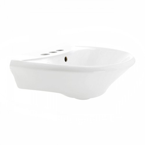Renovators Supply Ondine 16" White Small Pedestal Bathroom Sink With Overflow