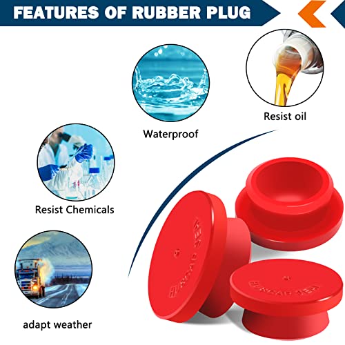 CheeMuii 20 Pack 1-1/8" Rubber Hubcap Plugs for Trailer Wheel Caps - Fits Stemco 359-5990