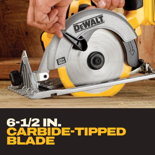 DEWALT 20V MAX Cordless Circular Saw 6-1/2 Inch Yellow - Battery Not Included (DCS391B)