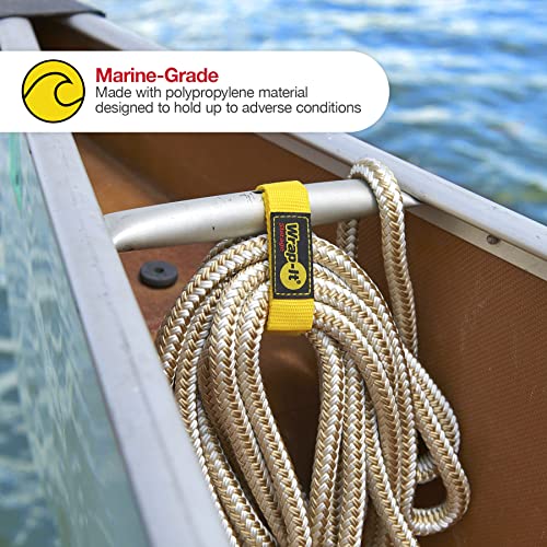 Yellow 12-Inch Extension Cord Holder Straps 12 Pack for RV, Boat & Garage Organization