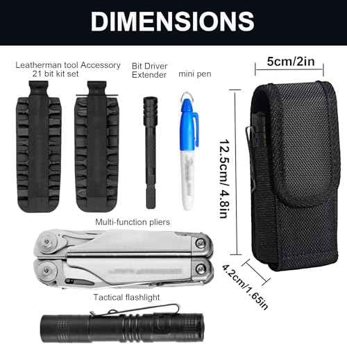 Jingzan Multitool Sheath, Magnetic Cover Multitool Pouch Compatible with Leatherman Wave Plus Wingman Surge Rebar EDC Belt Organizer Tool Holster