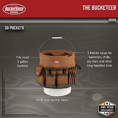 Bucket Boss Bucketeer Bucket Tool Organizer Pack of 1 in Brown - Fits 5-Gallon Buckets