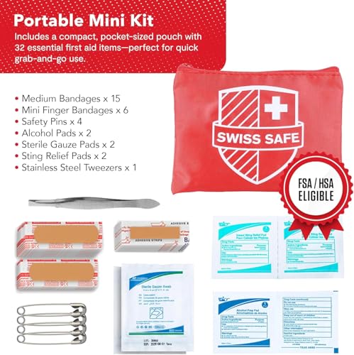 Swiss Safe 2-Pack Large Hardcase 348-Piece First Aid Kit for Camping, Travel & Car Emergency