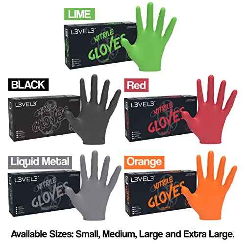 L3 Level 3 Nitrile Gloves - Professional Heavy Duty Disposable Gloves - Latex Free - Fits Snug - Box of 100