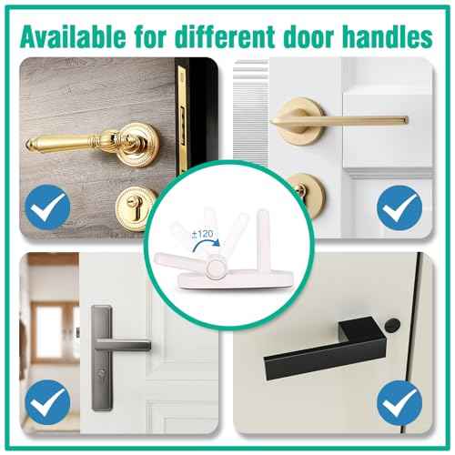 Childproof Door Lever Lock(1 Pack) Door Locks Handle for Kids Safety,Preventing Babies From Opening Doors,3M Adhesive and Tool-free Installation,Durable ABS.