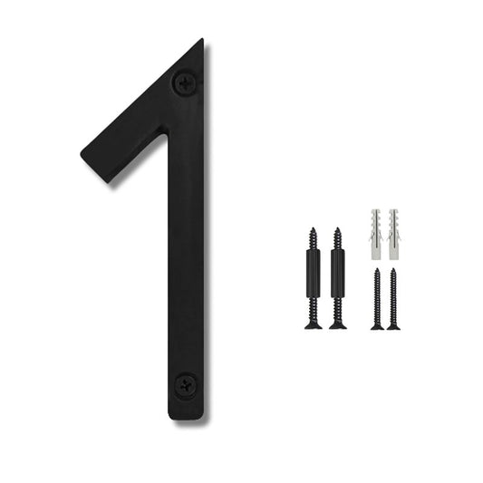 NACH Floating House Numbers, 5 inch Aluminum Black House Numbers for Outside - Number 1, Door Numbers with Mounting Hardware
