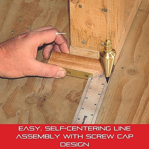 Starrett Solid Brass Plumb Bob, 16oz. Weight