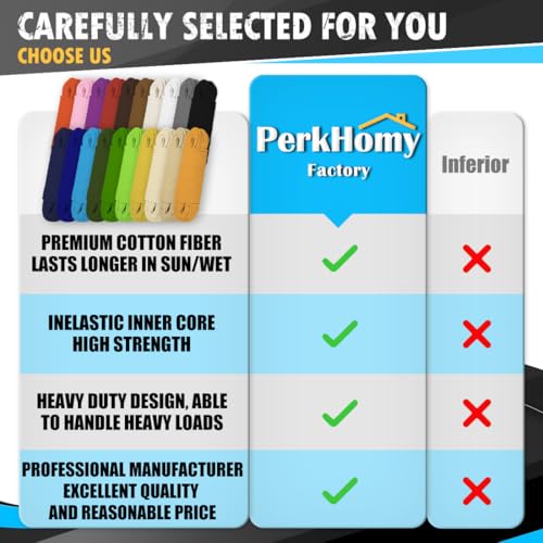 PerkHomy 100ft Natural White Cotton Rope 3/16" (5mm) Diamond Braided Utility Cord