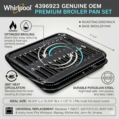 Whirlpool OEM Broiler Pan with Roasting Rack Replacement