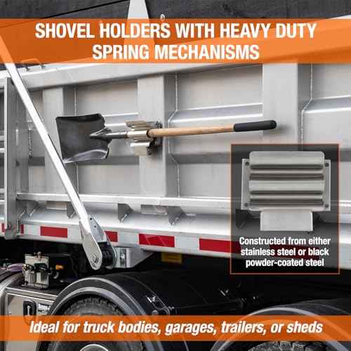 Buyers Products SH675SS Hand Tool Rack Holder for Enclosed Municipal Landscaping or Dump Truck Trailers & Garage or Shed Walls, Holds Hand Tools Great for Shovels, Rakes, Hoes, Heavy Duty