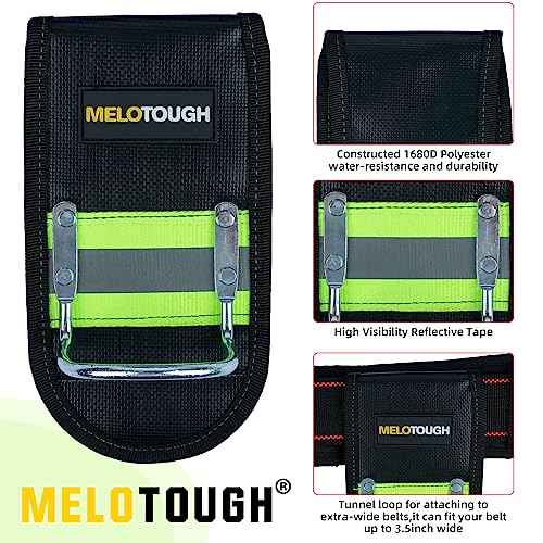 MELOTOUGH Cordless Drill Holder Hook Tape Measure Clip Power Tool Holder with Drill Bit Tote Hammer Belt Holder