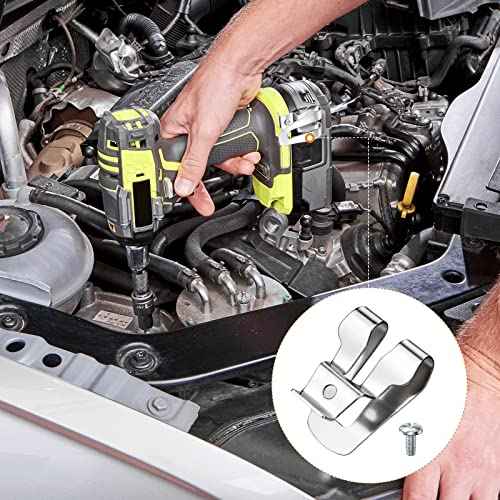 5 Pcs Belt Clip for Ryobi, Drill Clip for Ryobi and Ridgid 18 volt Tools 633586002 636181001 Replacement Part Stainless Steel Driver Hook with Screws for Tool Belt