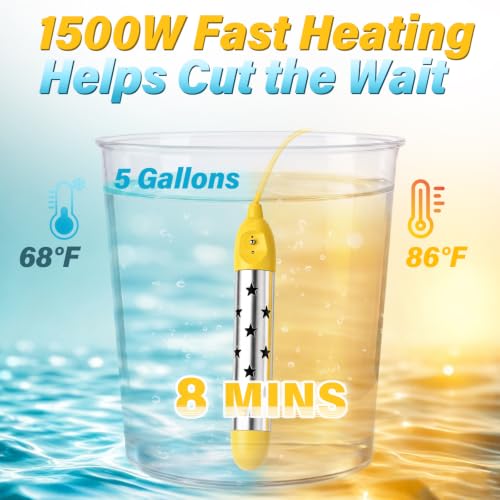 1500W Immersion Water Heater with Smart Thermostat - 14 Preset Temperatures (Variation 1)