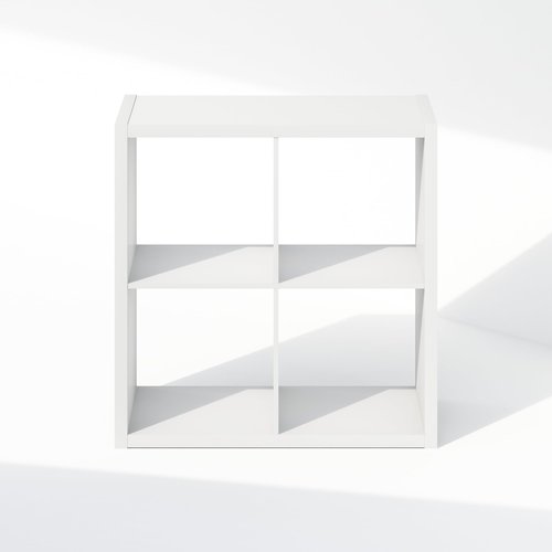 Furinno Cubic Open Back Multipurpose Clothing & Closet Storage Organizer Shelf, 4-Cube, White