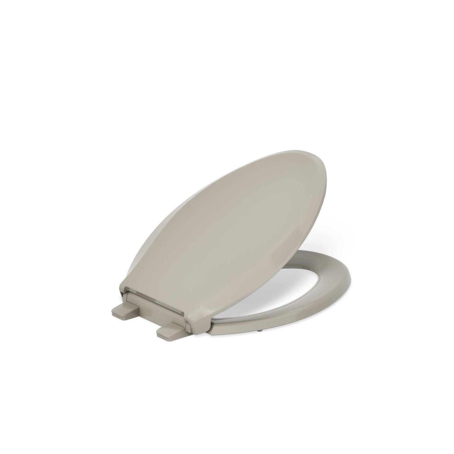 KOHLER 4636-RL-G9 Cachet ReadyLatch Elongated Toilet Seat Slow Close, Soft Close Toilet Seat Quiet Lid, Contoured Grip-Tight Bumpers Installation Hardware, Apartment Essentials, Sandbar