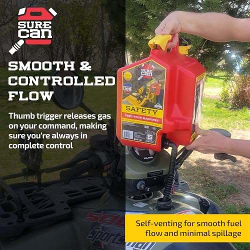 SureCan 5 Gallon Type II Gasoline & Utility Storage Container with Rotating Spout