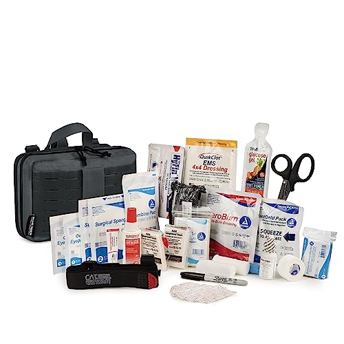 Scherber Vehicle Emergency Trauma Kit with 90+ Medical Supplies, NAR Tourniquet & CPR Mask